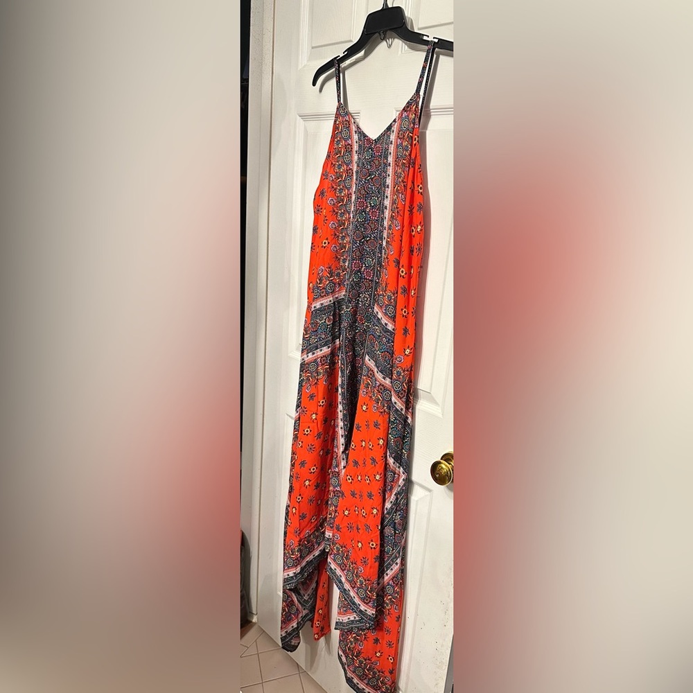 NEW NANETTE LEPORE Size 12 Shark Bite Scarf Print spaghetti strap Full poly